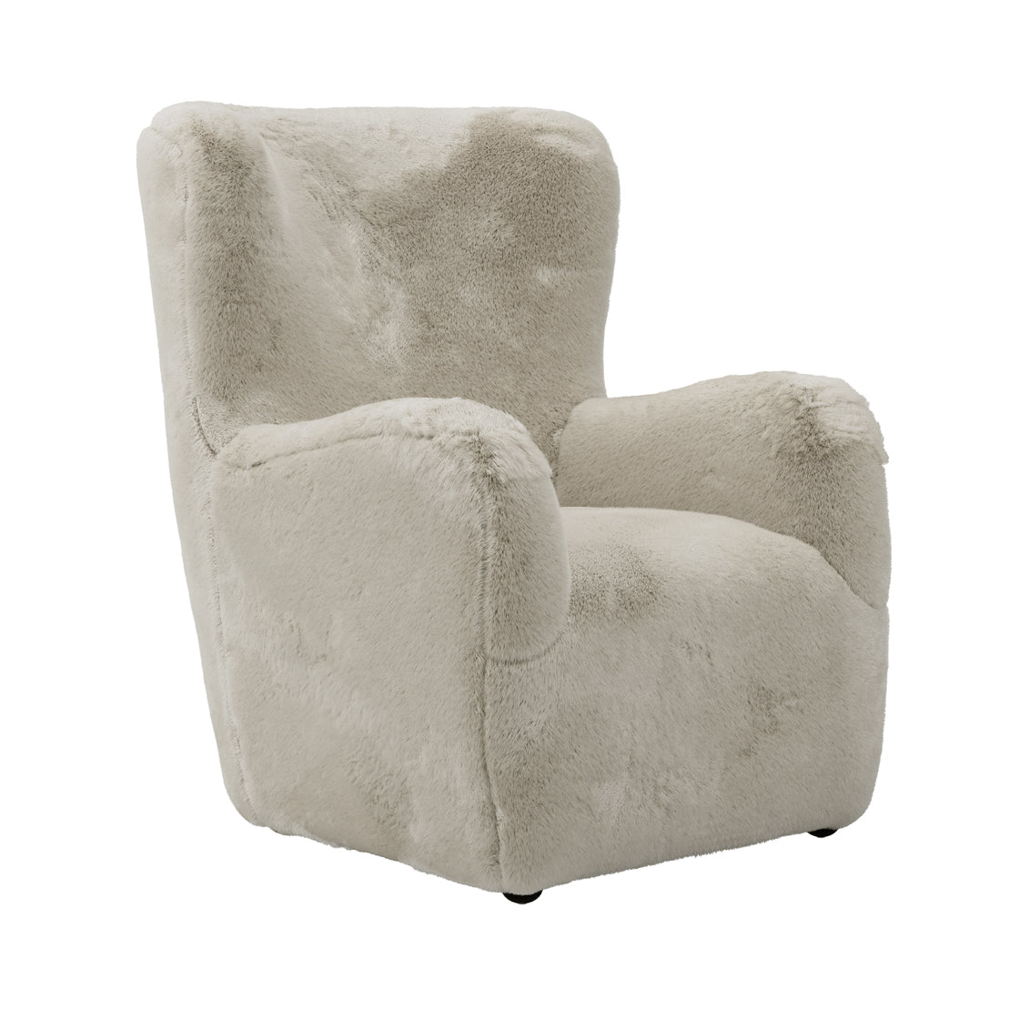 Bear Wolf Grey Faux Fur Accent Armchair